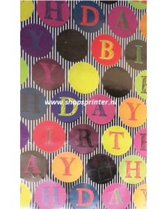Cadeaupapier Happy Birthday Lengte 100 mtr 