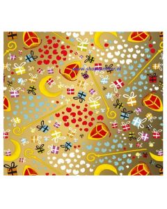Cadeaupapier Goud Sint L200mtr