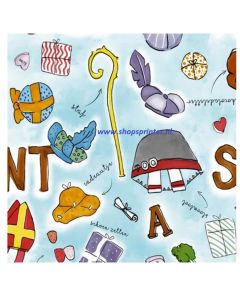 Cadeaupapier Sint Staf Lengte 100 mtr