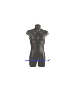 Torso heren kunststof PVC zwart 53x74x95 cm