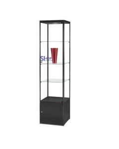 Vitrine, zwart afm B500xD500xH2000 mm en onderkast