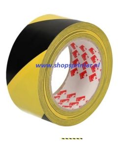 Vloermarkeringstape PVC 50mm x 33m zwart/geel