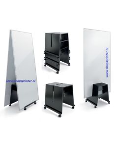 Whiteboard dubbelzijdig te gebruiken) 900x11800 mm op verrijdbare trolley